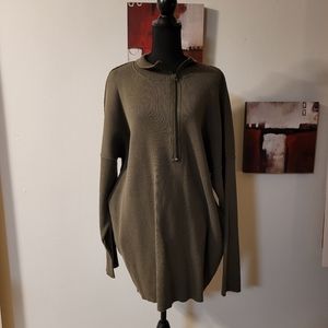 Won Hundred Green Wool Delaney zip up sweater